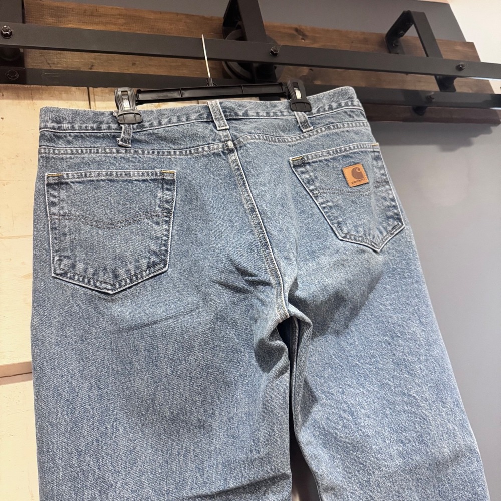 Men's Carhartt Blue Jeans Work Pants 38x30 B480 DPS Traditional‎ Fit VGC - 1 - Picture 8 of 10